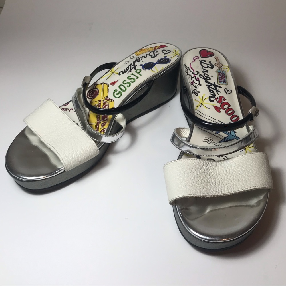 Brighton Harper White Wedge Sandal- Size 6M